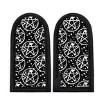 Black And White Wicca Pentagram Print Skillet Handle Cover
