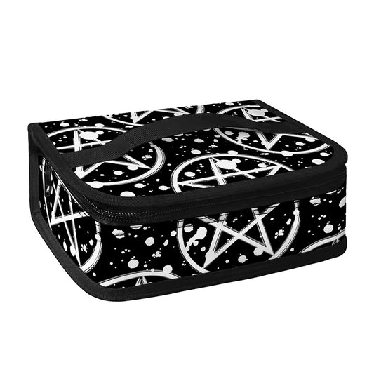 Black And White Wicca Pentagram Print Small Lunch Bag