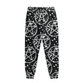 Black And White Wicca Pentagram Print Sweatpants