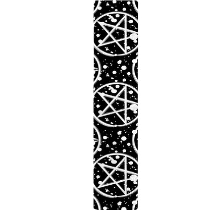Black And White Wicca Pentagram Print Table Runner