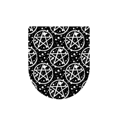 Black And White Wicca Pentagram Print Toilet Lid Cover