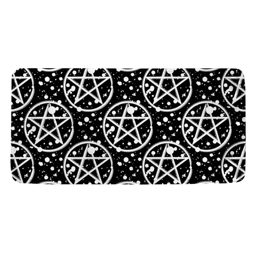 Black And White Wicca Pentagram Print Towel
