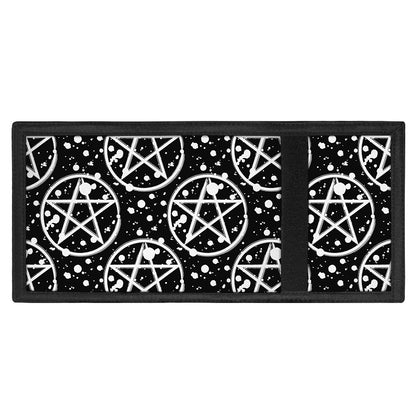 Black And White Wicca Pentagram Print Trifold Wallet