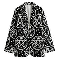 Black And White Wicca Pentagram Print Women's Blazer