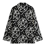 Black And White Wicca Pentagram Print Women's Blazer