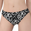 Black And White Wicca Pentagram Print Women's Panties