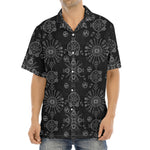 Black And White Wiccan Mystic Print Aloha Shirt