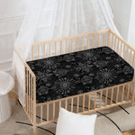 Black And White Wiccan Mystic Print Baby Crib Sheet