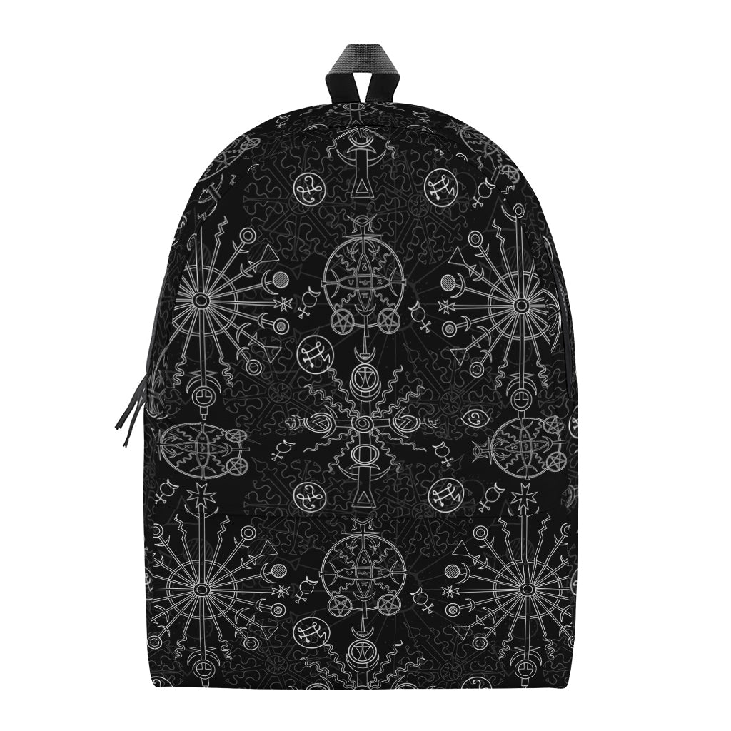 Black And White Wiccan Mystic Print Backpack