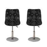 Black And White Wiccan Mystic Print Bar Stool Covers