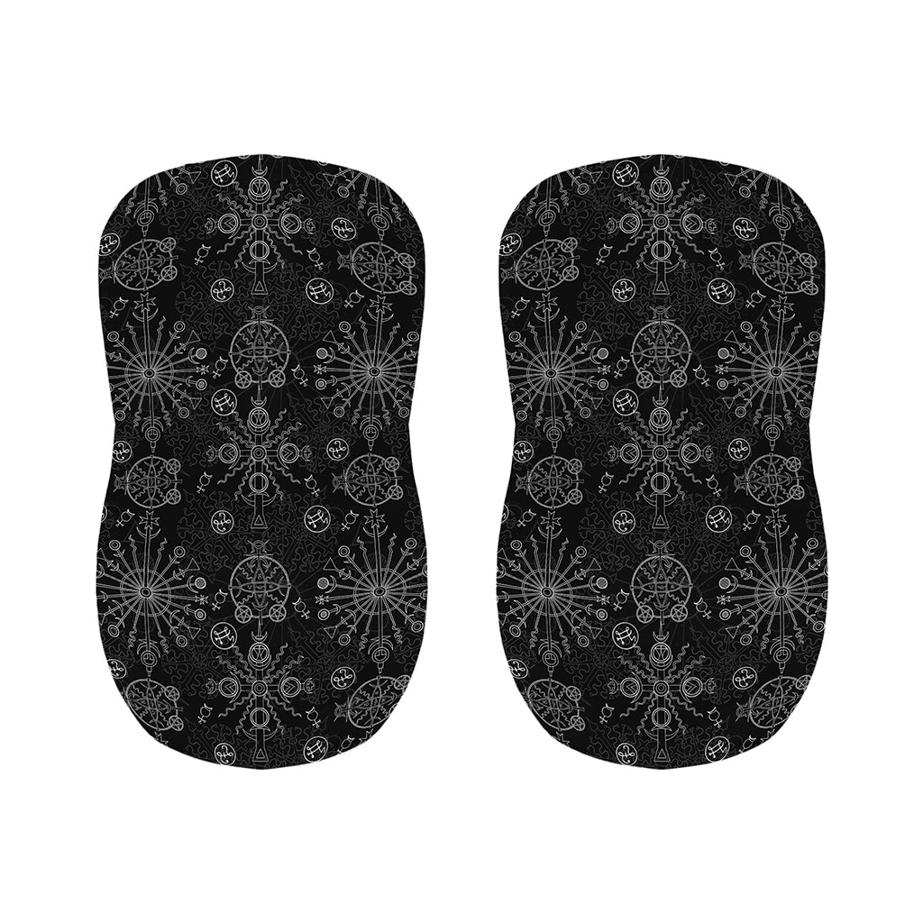 Black And White Wiccan Mystic Print Bar Stool Covers