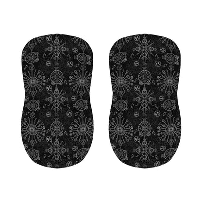 Black And White Wiccan Mystic Print Bar Stool Covers