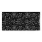 Black And White Wiccan Mystic Print Beach Towel