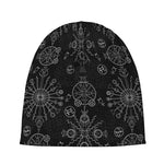 Black And White Wiccan Mystic Print Beanie