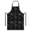 Black And White Wiccan Mystic Print Bib Apron With Pocket