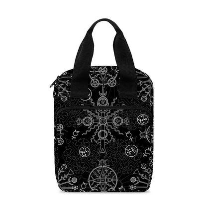 Black And White Wiccan Mystic Print Bible Tote Bag