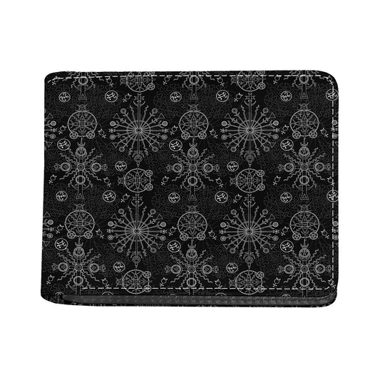 Black And White Wiccan Mystic Print Bifold Wallet