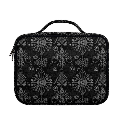 Black And White Wiccan Mystic Print Briefcase Bible Bag