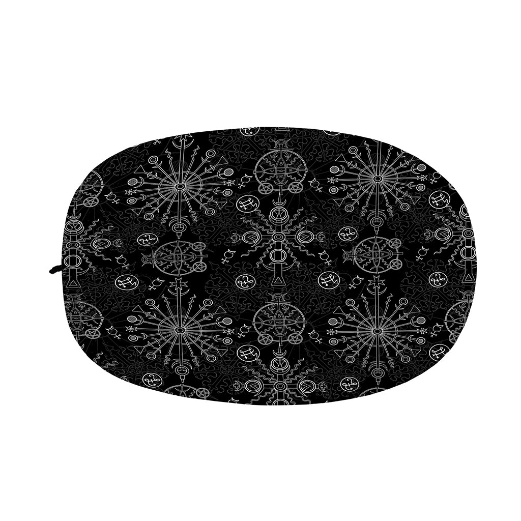 Black And White Wiccan Mystic Print Car Side Mirror Covers