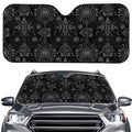 Black And White Wiccan Mystic Print Car Windshield Sun Shade