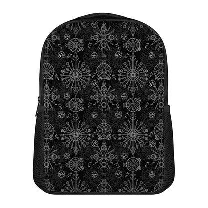 Black And White Wiccan Mystic Print Casual Backpack
