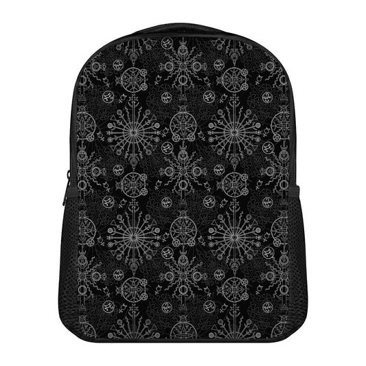 Black And White Wiccan Mystic Print Casual Backpack