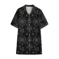 Black And White Wiccan Mystic Print Cotton Hawaiian Shirt