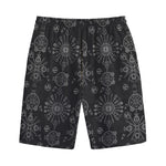 Black And White Wiccan Mystic Print Cotton Shorts