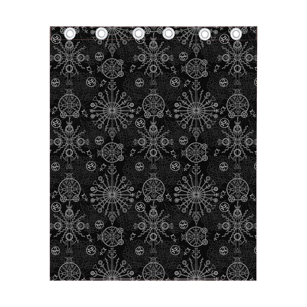 Black And White Wiccan Mystic Print Curtain