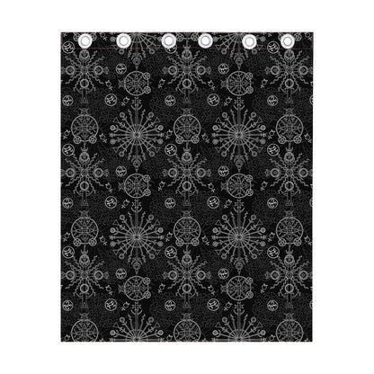 Black And White Wiccan Mystic Print Curtain