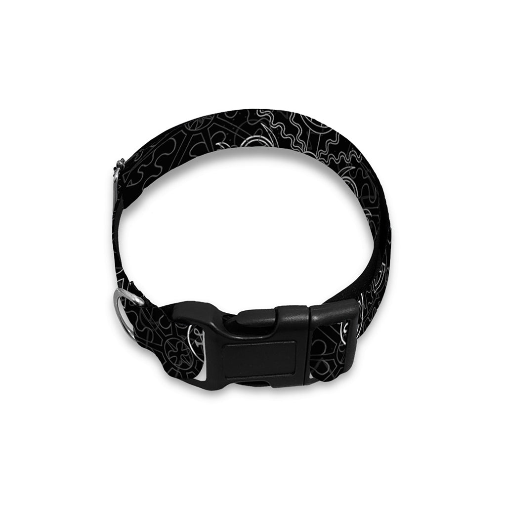 Black And White Wiccan Mystic Print Dog Collar