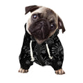 Black And White Wiccan Mystic Print Dog Zip Up Hoodie