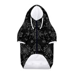 Black And White Wiccan Mystic Print Dog Zip Up Hoodie