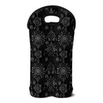 Black And White Wiccan Mystic Print Double Neoprene Wine Tote