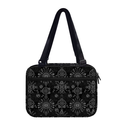 Black And White Wiccan Mystic Print Double Strap Bible Bag