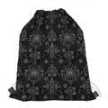 Black And White Wiccan Mystic Print Drawstring Bag