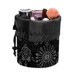 Black And White Wiccan Mystic Print Drawstring Makeup Bag