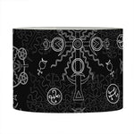 Black And White Wiccan Mystic Print Drum Lamp Shade