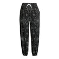 Black And White Wiccan Mystic Print Fleece Lined Knit Pants