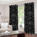 Black And White Wiccan Mystic Print Grommet Curtains