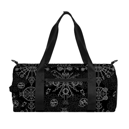 Black And White Wiccan Mystic Print Gym Bag