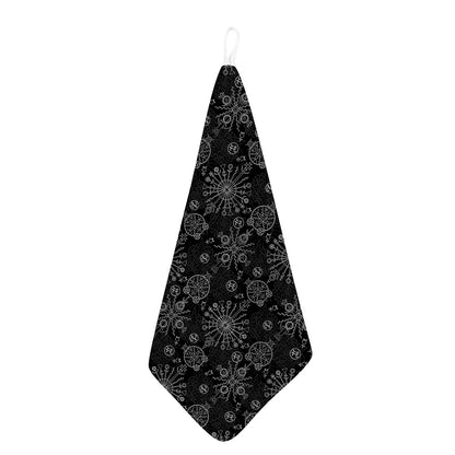 Black And White Wiccan Mystic Print Hand Towel