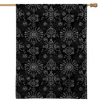 Black And White Wiccan Mystic Print House Flag