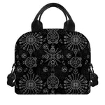 Black And White Wiccan Mystic Print Insulated Lunch Bag