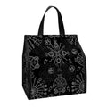 Black And White Wiccan Mystic Print Insulated Lunch Tote