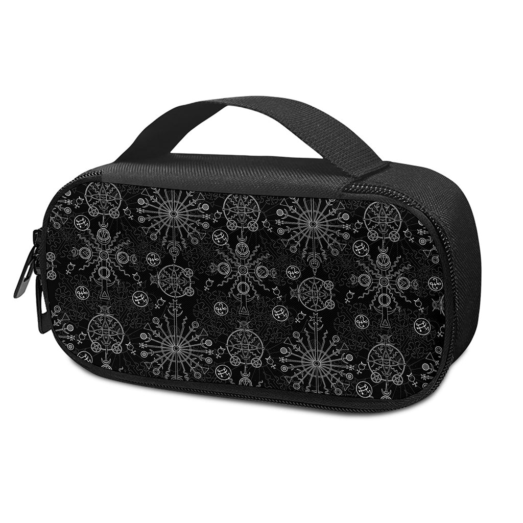 Black And White Wiccan Mystic Print Insulin Cooler Travel Case