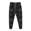 Black And White Wiccan Mystic Print Jogger Pants