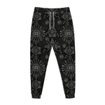 Black And White Wiccan Mystic Print Jogger Pants