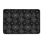 Black And White Wiccan Mystic Print Kitchen Mat