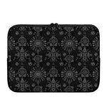 Black And White Wiccan Mystic Print Laptop Sleeve